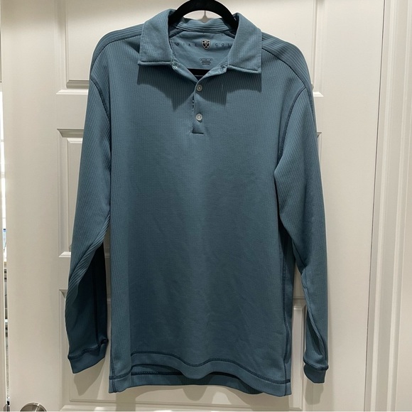 Nike Golf Blue Long Sleeve Polo - Picture 1 of 6
